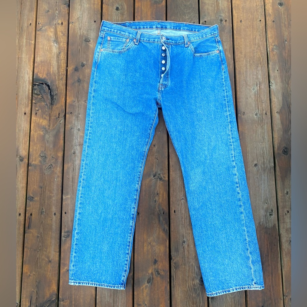 Vintage Levis 501 Jeans Mens 40x32 Blue 90s Button Fly Button Denim Made Egypt
